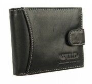 Portfel Męski WILD Skóra Licowa Mały Poziomy Z Zapięciem RFID 5504-1 11.5 x 8.5 x 2 [cm]