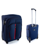 Mała Ekskluzywna Materiałowa Walizka Turystyczna RGL S-020 GRANATOWA 55x38x23 32 Litry London Collection