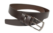 Pasek Męski Skórzany COMPLEX (PL) GŁADKI Skóra Naturalna 30 mm CZEKOLADOWY IMITACJA SZYCIA