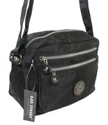 Stylowa Lekka Materiałowa Torba Kresz Wodoodporna Pozioma Średnia Na Ramię Bag Street NR 2245 CZARNY 28 x 19 x 12 [cm]