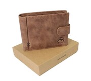 Portfel Męski Skórzany EL FORREST Skóra Licowa Poziomy Z Zapięciem Z Zapinką Wewnątrz RFID 892 07 BRĄZOWY 12 x 9,5 x 3 [cm]