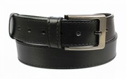 Pasek Męski Skórzany PAS-MAX (PL) SZYTY CIENKĄ CZARNĄ NITKĄ Skóra Licowa 40 mm CZARNY NADWYMIAR XXL