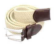 Pasek Gumowa Podwójna Plecionka Arucce (PL) Super Rozciągliwy 35 mm Klamra Tradycyjna KREMOWY