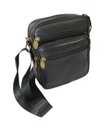 Torba męska skórzana CONVEY (PL) Pionowa Czarna Złote Suwaki 22 x 18 x 8 [cm]