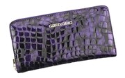 Portfel Damski Skóra Naturalna Lakierowana GREGORIO Duży Z Metalowym Suwakiem Piórnik FS 119 FIOLETOWY 19.5 x 10.5 x 2 [cm]