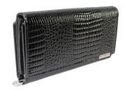 Portfel Damski Jennifer Jones Skóra Naturalna Długi MAX Z Dodatkowym Organizerem 5199-2 RFID CZARNY 19,5 x 10 x 3,5 [cm]