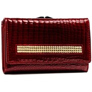 Portfel Damski Skórzany Cavaldi 14cm Klamra Skóra Naturalna Lakierowany RFID 55020 CZERWONY 14 x 8,5 x 3 [cm]