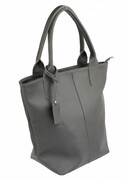 Torebka Skórzana MAGRE (PL) KLEOPATRA Shopper Bag Skóra Naturalna GRAFITOWA