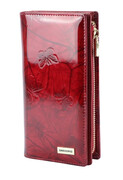 Portfel Damski Skórzany GREGORIO Lakierowany Długi Z Suwakiem Na Zewnątrz BTS-124 CZERWONY 19,5 x 10 x 3,5 [cm]