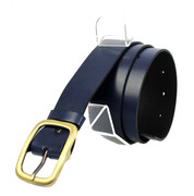 Pasek Skórzany Damski Arucce (PL) Skóra Naturalna EXTRA Gładki 40 mm GRANATOWY Miedziana Klamra