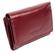 Portfel Damski ROVICKY (PL) Z Cielęcej Skóry Naturalnej Czerwony-Fioletowy 12 x 9 cm 8902