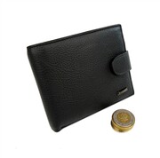 Portfel Męski Skórzany NICOLAS Skóra Licowa Duży Poziomy Z Zapięciem 12 x 10 x 2 [cm]