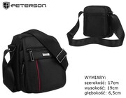 Elegancka Torba/Saszetka Średnia Na Ramię Peterson PTN 73201 CZARNY 19 x 17 x 6,5 [cm]