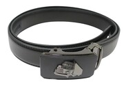 Pasek Skórzany MASSILIANO SERGIO 35 mm AUTOMAT MECHANIZM ZĄBKOWY KLAMRA CIEŻARÓWKA TRUCK Skóra Naturalna EXTRA CZARNY