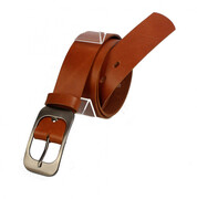 Pasek Damski Skórzany CEZ-MAR (PL) Skóra Naturalna Licowa Gładki 40 mm BRĄZOWY