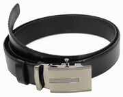 Wizytowy Pasek Skórzany 35 mm COMPLEX (PL) Pełna Klamra AUTOMAT/ZĄBEK Garnitur CZARNA NITKA Zaokrąglony AZ35/KAZ61