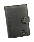 Portfel Męski Skórzany ANDRUS (PL) Skóra Licowa Duży Pionowy Z Zapięciem Dwa Skrzydełka Duża Kieszeń Na Bilon 13 x 10 x 3 [cm]