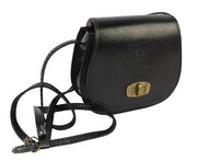 Torebka Klasyczna Mała GREGORIO Listonoszka Skóra Naturalna 117 CZARNA 19 x 17 x 6 [cm]