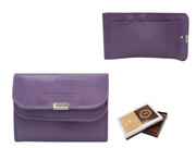 Portfelik Uniwersalny Mała Sakieweczka Skórzana Peterson MARS Skóra Naturalna RFID RD-GC02 FIOLETOWY 10 x 7 x 2 [cm]