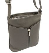 Torebka Skórzana MAGRE (PL) JULKA Mała Listonoszka Skóra Naturalna GRAFITOWO-BEŻOWY