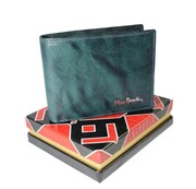 Portfel Męski PIERRE CARDIN Skóra Licowa Duży Poziomy Bez Zapięcia 18062 ,,MOZAJKA,, MORSKI 12 x 9,5 x 2,5 [cm]