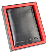 Portfel Męski Skórzany EL FORREST Skóra Bydlęca Duży Pionowy Bez Zapięcia Dwa Skrzydełka RFID CZARNY 896 301 13 x 10 x 3 [cm]