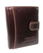 Portfel Męski Skórzany WILD Skóra Licowa Mały Pionowy Z Zapięciem RIFD WI5505-1 10,5 x 9 x 2 [cm]
