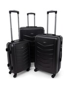 Pojemny Ekskluzywny Zestaw Trzech Walizek Turystycznych RGL 520 CZARNY Warsaw Collection