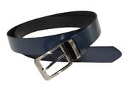 Pasek Męski Skórzany Arucce (PL) Skóra Naturalna DW EXTRA Klamra Nowoczesna 35 mm GRANATOWY