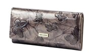 Portfel Damski Skórzany GREGORIO Długi Max Z Klamrą Lakierowany BTS-100 SZARY RFID 18,5 x 9,5 x 3,5 [cm]