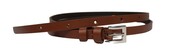 Damski Skórzany Pasek PolskaGalanteria.pl 10 mm BRĄZOWY Srebna Klamra