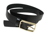 Pasek Damski Skórzany Arucce (PL) Skóra Licowa EXTRA 30 mm CZARNY Złota Klamra IX