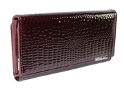 Portfel Damski Jennifer Jones Skóra Naturalna Długi MAX Z Dodatkowym Organizerem 5199-2 RFID BURGUND 19,5 x 10 x 3,5 [cm]