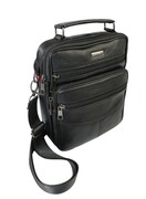 Pionowa Torba Męska Skóra Naturalna ROVICKY R-13203 CZARNA 25 x 20 x 9 [cm]