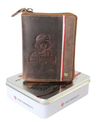 Portfel Peterson Skóra Licowa Duży Pionowy Metalowy Suwak POWSTANIE WARSZAWSKIE 340P-03 RFID 13 x 10 x 2 [cm]