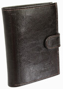 Portfel Męski Skórzany ANDRUS (PL) Skóra Licowa Duży Pionowy Z Zapięciem Dwa Skrzydełka Poziomy Suwak RFID 13 x 10 x 2,5 [cm]