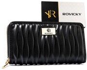Portfel Damski Skóra Włoska Rovicky (PL) Duży Z Metalowym Suwakiem Piórnik PU R-PFF-01 19,5 x 10,5 x 2 [cm]