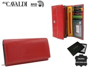 Portfel Damski Skórzany Cavaldi Długi Suwak I Klapka Skóra Naturalna RFID RD-12 ,,KOLOROWY,, 18,5 x 10 x 3,5 [cm]