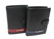 Portfel Męski PIERRE CARDIN Skóra Licowa RFID Duży Pionowy Z Zapięciem MATOWY Z OZDOBNYM ELEMENTEM 331A 13 x 10 x 3 [cm]