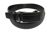 Pasek Skórzany MASSILIANO SERGIO 35 mm AUTOMAT MECHANIZM ZĄBKOWY CZARNA KLAMRA Skóra Naturalna EXTRA CZARNY