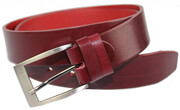 Pasek Skórzany Męski PAS-MAX (PL) Gładki 40 mm Skóra Licowa EXTRA CZEREŚNIOWY k61