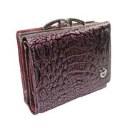 Portfel Damski Skórzany NICOLE Klamra I Klapka Skóra Naturalna Lakierowana 41003 FIOLETOWY 10 x 9 x 3,5 [cm]