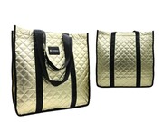 Torebka Damska Materiałowa Rovicky (PL) RSPV 001 ZŁOTA Na Suwak 40 x 41 x 15 [cm]