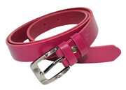 Pasek Damski Skórzany PAS-MAX (PL) Skóra Licowa EXTRA Gładki 25 mm FUKSJA
