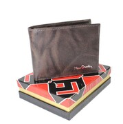 Portfel Męski PIERRE CARDIN Skóra Licowa Duży Poziomy Bez Zapięcia Jedno Skrzydełko 18063 ,,MOZAJKA,, 12 x 9,5 x 2,5 [cm]