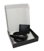 Elegancki I Stylowy Zestaw Upominkowy Dla Niego BELTIMORE Portfel Poziomy + Pasek Wizytowy 35 mm T94