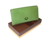 Portfel Damski Skórzany El Forest (PL) Klamra Wewnątrz Skóra Bydlęca RFID 919 151 ZIELONY 16,5 x 9 x 3 [cm]