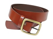 Pasek Skórzany Damski Arucce (PL) Skóra Naturalna EXTRA Gładki 40 mm BRĄZOWY Miedziana Klamra