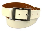 Pasek Damski Skórzany Gładki COMPLEX (PL) 40 mm KREMOWY Szeroki