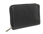 Portfel Skórzany Bułeczka Mini Money Maker Skóra Licowa CZARNY Suwak RFID 514B 11 x 8 x 2,5 [cm]